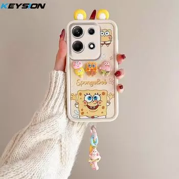 KEYSION Милый чехол с 3D-мультяшным изображением уха для Infinix Note 30 с браслетом, мягкий силиконовый противоударный чехол для телефона Infinix Note 30 5G for Infinix Note 30 4G