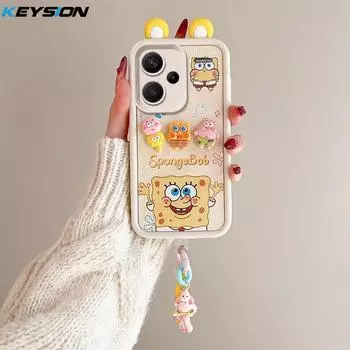 KEYSION Милый чехол с 3D-мультяшным рисунком для Redmi Note 13 Pro+ 5G с браслетом, силиконовый противоударный чехол для телефона Redmi Note 13 Pro+ 5G for Redmi Note 13 Pro+ 5G