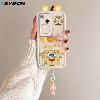 KEYSION Милый чехол с 3D-мультяшным рисунком для VIVO V30 5G с браслетом, мягкий силиконовый противоударный чехол для телефона VIVO V30 5G for VIVO V30