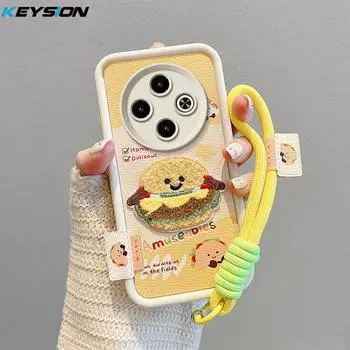 KEYSION Мультяшный Милый Плюшевый Вышитый Чехол для TECNO Spark 30C со Шнурком Кожаный Противоударный Чехол для Телефона для TECNO Spark 30C for Spark 30C