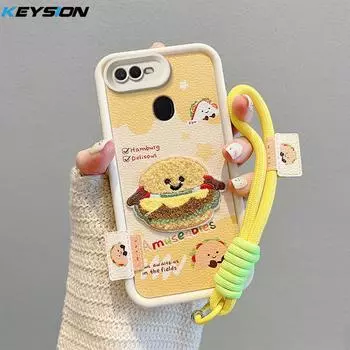 KEYSION Мультяшный Милый Плюшевый Вышитый Чехол для OPPO A12 A7 A5S со Шнурком Силиконовый Ударопрочный Чехол для Телефона для OPPO A5S A7 A12 for OPPO A12