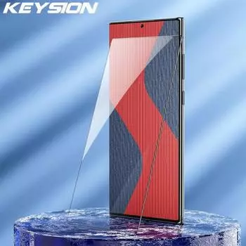 KEYSION Полное покрытие из закаленного стекла для Samsung S24 Ultra 5G S23 + Plus HD Защитная стеклянная пленка для экрана для Galaxy S22 Ultra S21 FE for Galaxy S24 чёрный