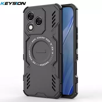 KEYSION Полый чехол для отвода тепла для HONOR 400 Lite 5G Силикон+ПК Магнитный охлаждающий Противоударный чехол для телефона для Honor 400Lite for Honor 400 Lite чёрный