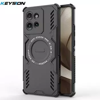 KEYSION Полый чехол для отвода тепла для Motorola Edge 50 5G 50 Neo Магнитное охлаждение Ударопрочная крышка для телефона для Edge 50 Fusion for Edge 50 чёрный