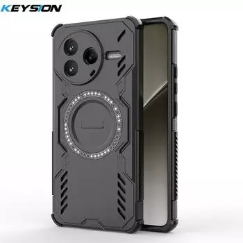 KEYSION Полый чехол для отвода тепла для POCO F7 Pro F7 Ultra Магнитное охлаждение Ударопрочный чехол для телефона для Xiaomi POCO F7 Ultra for POCO F7 Pro чёрный