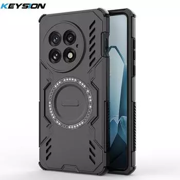 KEYSION Полый чехол для отвода тепла для OnePlus 13 5G Силикон+ПК Магнитный охлаждающий Противоударный чехол для телефона для One Plus 1+13 5G for OnePlus 13 чёрный