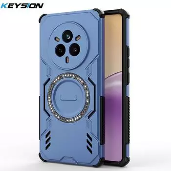 KEYSION Полый чехол для отвода тепла для Realme 14 Pro+ 5G Магнитное охлаждение Ударопрочный чехол для телефона для OPPO Realme 14T 5G 14 5G for Realme 14 Pro 5G синий