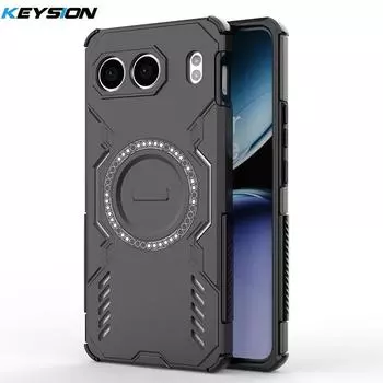 KEYSION Полый чехол для отвода тепла для OnePlus Nord 4 5G Силикон+ПК Магнитное охлаждение Ударопрочный чехол для телефона для 1+ Nord 4 5G for Nord 4 чёрный