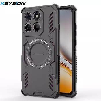 KEYSION Полый чехол для отвода тепла для Motorola Edge 60 Pro 5G Магнитное охлаждение Противоударный чехол для телефона для Edge 60 S 60 Fusion for Edge 60 Pro чёрный