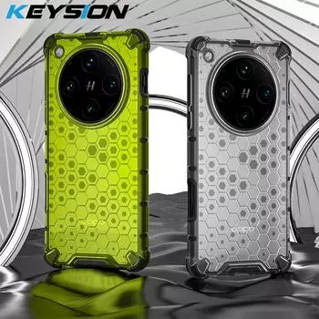 KEYSION Противоударный бронированный чехол для OPPO Find X8 Pro Мягкий силикон+ПК Прозрачная сотовая задняя крышка для телефона для OPPO Find X8 Pro for OPPO Find X8 синий