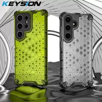 KEYSION Противоударный бронированный чехол для Samsung S25 Ultra 5G Силиконовый + ПК Прозрачный сотовый чехол для телефона Galaxy S25+Plus 5G for Galaxy S25 темно серый