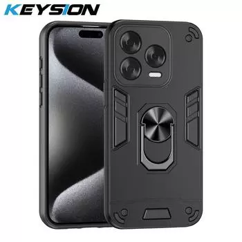 KEYSION Противоударный бронированный чехол для ZTE Blade V70 Vita Силикон+ПК Защита камеры Кольцо-подставка Чехол для телефона для Blade V70 Дизайн for Blade V70 Vita чёрный