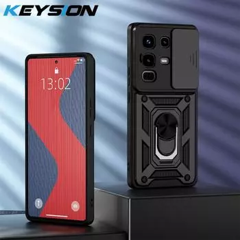 KEYSION Противоударный чехол для Infinix Note 50 Pro+ 50S 50X 5G Защитное кольцо для камеры-слайдера Чехол для телефона для Infinix Note 50 Pro 4G for Infinix Note 50 Pro+ 5G чёрный