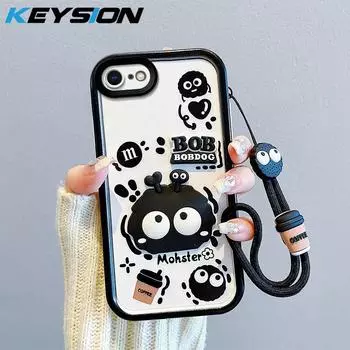 KEYSION Противоударный чехол для iPhone SE 2020 2022 со шнурком Мягкий силиконовый Милый 3D мультяшный кукольный чехол для телефона для iPhone 8 7 6s Plus for iPhone SE 2020