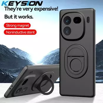 KEYSION Противоударный чехол для IQOO 12 Pro 5G 11 Pro Z7 5G Z7X, матовый жесткий пластиковый чехол-подставка с кольцом для телефона VIVO IQOO Neo 8 Pro for IQOO Neo8 серый
