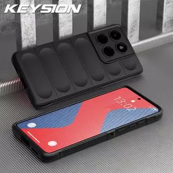 KEYSION Противоударный чехол для Motorola Edge 60 Fusion 60S 60 Pro 5G Нескользящая мягкая силиконовая задняя крышка для телефона для Edge 60 Stylus 5G for Edge 60 Fusion чёрный