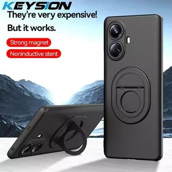 Противоударный чехол KEYSION для Realme 10 Pro+ 5G, матовый жесткий пластиковый чехол-подставка для телефона, задняя крышка для OPPO Realme 10 Pro 5G for Realme 10 Pro серый