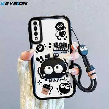 KEYSION Противоударный чехол для Samsung A50 A50S со шнурком, мягкий силиконовый чехол с милой 3D-мультяшной куклой для телефона Galaxy A30S A50 for Samsung A50