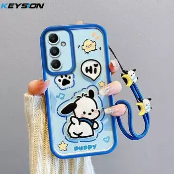 KEYSION Противоударный чехол для Samsung A56 5G A36 A16 со шнурком Силиконовый Милый 3D Мультяшный Чехол-кукла для телефона Galaxy A56 5G for Samsung A56 5G