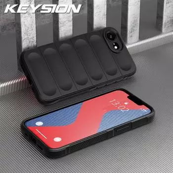 KEYSION Противоударный матовый чехол для iPhone 16e Противоскользящий мягкий силиконовый чехол на заднюю панель телефона для iPhone 16e 2025 for iPhone 16e чёрный