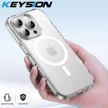 KEYSION Противоударный матовый чехол для MagSafe для iPhone 16 Pro Max Мягкий силиконовый + прозрачный чехол для задней панели телефона из поликарбоната для iPhone 16 Pro for iPhone 16 Pro коричневый