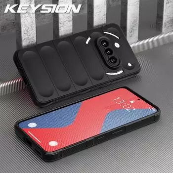 KEYSION Противоударный матовый чехол для Nothing Phone 3A 3A Pro Противоскользящий мягкий силиконовый чехол для задней панели телефона Nothing Phone 3A Pro 3A for Nothing 3A чёрный