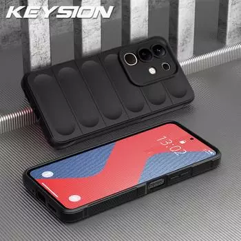 KEYSION Противоударный матовый чехол для VIVO Y29 4G Противоскользящая мягкая силиконовая задняя крышка для телефона для IQOO Z10X 5G for VIVO Y29 чёрный