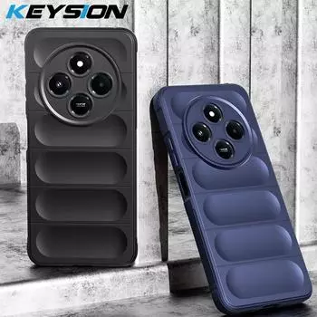 KEYSION противоударный матовый чехол для Xiaomi Redmi 14C противоскользящий мягкий силиконовый чехол для телефона Xiaomi POCO C75 for POCO C75 вино красного