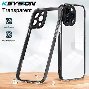 KEYSION противоударный прозрачный чехол для iPhone 15 Pro Max 14 Plus, прозрачный силиконовый чехол из ТПУ + чехол для телефона из поликарбоната для iPhone 13 12 11 Pro Max for iPhone 15 белый
