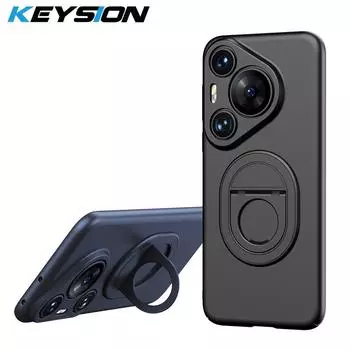 Противоударный защитный чехол KEYSION для Huawei Pura 70 Pro+ 70 Ultra P70, жесткий пластиковый чехол-подставка с кольцом для Huawei P60 P50 Pro for Huawei P50 Pro серый