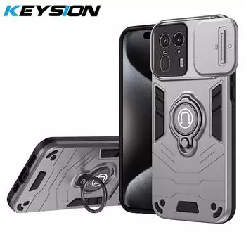 KEYSION Противоударный защитный чехол для MOTO Edge 50 Ultra 5G Slide Camera Защитное кольцо Подставка для телефона Чехол для Motorola Edge50 Ultra for Edge 50 Ultra серый