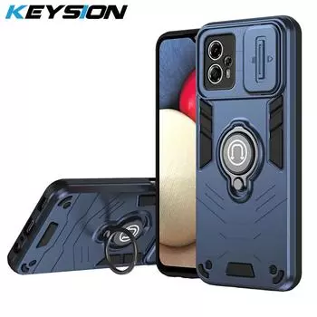 KEYSION Противоударный защитный чехол для Motorola MOTO G23 G13, защитное кольцо для объектива камеры, задняя крышка-подставка для телефона MOTO G23 4G for MOTO G23 серый