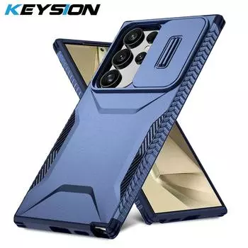 KEYSION Противоударный защитный чехол для Samsung S24 Ultra 5G Slide Push Pull, защитный чехол для объектива камеры для Galaxy S24+ Plus for Galaxy S24 красный