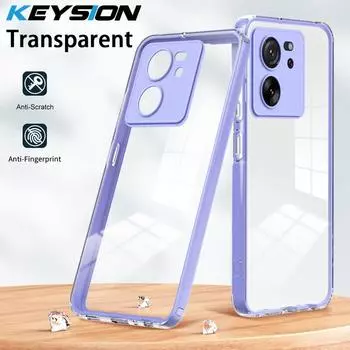 KEYSION противоударный защитный прозрачный чехол для Xiaomi 13T Pro 5G прозрачный мягкий силикон из ТПУ + задняя крышка для телефона из ПК для Redmi K60 Ultra for Redmi K60 Ultra белый