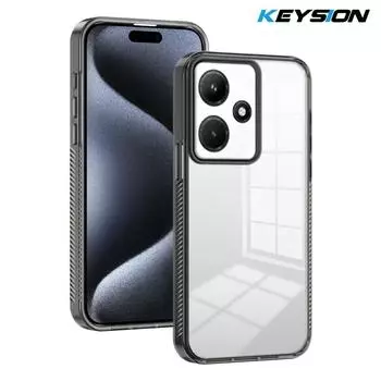 KEYSION Прозрачный чехол для Infinix Hot 30i ТПУ+ПК Противоскользящий HD Прозрачный Ударопрочный Чехол для телефона для Infinix Hot 30 4G 30 Play for Infinix Hot 30i чёрный