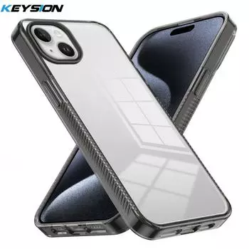KEYSION Прозрачный чехол для iPhone 14 Pro Max Мягкий ТПУ+ПК Противоскользящий HD Прозрачный Ударопрочный Чехол для телефона для iPhone 13 Pro Max for iPhone 14 чёрный