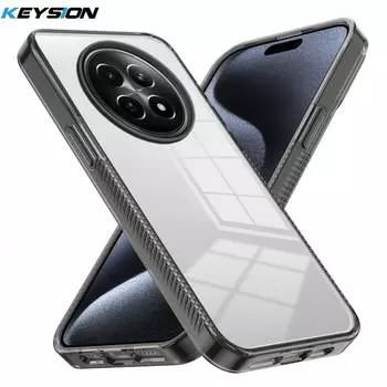 KEYSION Прозрачный чехол для Realme 13 5G 12 12X 5G Мягкий ТПУ+ПК Противоскользящий HD Прозрачный Ударопрочный Чехол для телефона для Realme 12 Pro+ 5G for Realme 13 5G чёрный