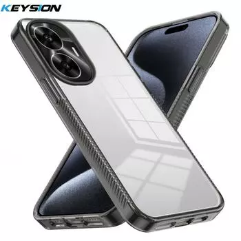 KEYSION Прозрачный чехол для Realme C55 Мягкий ТПУ+ПК Нескользящий HD Прозрачный Противоударный Чехол для телефона для OPPO Realme C53 C51 for Realme C55 чёрный