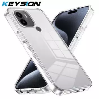 KEYSION Прозрачный чехол для Redmi A2+ A1 Plus Мягкий ТПУ+ПК Противоскользящий HD Прозрачный Противоударный Задняя крышка для телефона для Redmi A1+ A2 Plus for Redmi A2+ чистый