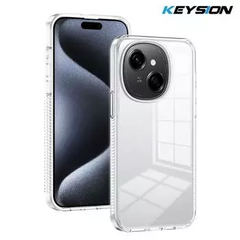 KEYSION Прозрачный чехол для TECNO Spark Go 1 1S Go 2025 ТПУ+ПК Противоскользящий HD Прозрачный Ударопрочный Чехол для телефона для Tecno Pop 9 4G for Spark Go 1 чистый