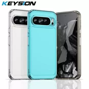 KEYSION Прозрачный противоударный чехол для Google Pixel 9 Pro Мягкий силиконовый прозрачный чехол для телефона из ТПУ для Google Pixel 9 9 Pro for Pixel 9 Pro серый