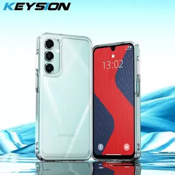 KEYSION Прозрачный противоударный чехол для телефона Samsung A16 5G Мягкий силиконовый чехол TPU для задней панели телефона Galaxy A15 A25 5G for Samsung A15 синий