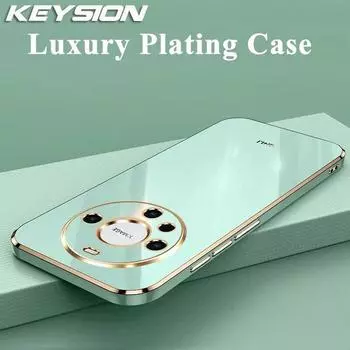 KEYSION Роскошный 6D чехол с покрытием для Huawei Mate 60 Pro ТПУ силиконовый квадратный противоударный чехол для телефона для Huawei Mate 50 Pro 40 30 20 for Huawei Mate 60 розовый