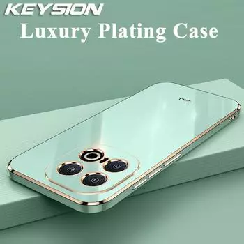 KEYSION Роскошный чехол с покрытием для IQOO 13 5G Мягкий силиконовый квадратный чехол для телефона с защитой от ударов для VIVO IQOO 13 5G for IQOO 13 розовый