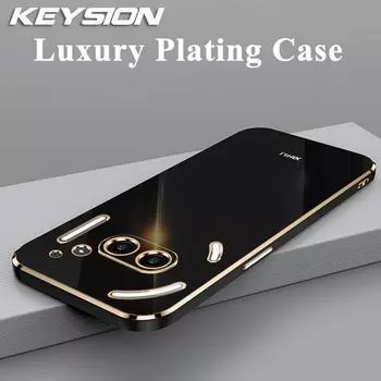 KEYSION Роскошный чехол с покрытием для Nothing Phone 2A Plus, мягкий TPU силиконовый квадратный противоударный чехол для телефона Nothing Phone 2A Plus for Nothing 2A Plus белый