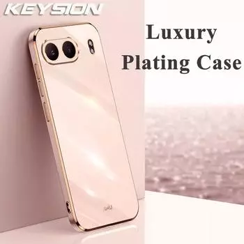 KEYSION Роскошный чехол с покрытием для OnePlus Nord 4 Мягкий силиконовый квадратный чехол для телефона TPU, противоударный чехол для OnePlus Nord 4 for Nord 4 белый