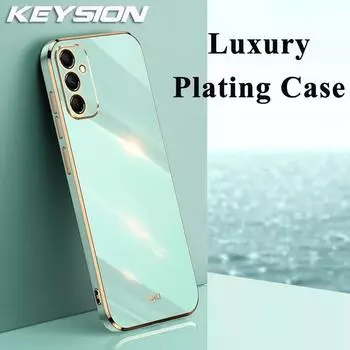 KEYSION Роскошный чехол с покрытием для Samsung A55 5G A35 A25 A15 A05 Мягкий силиконовый квадратный противоударный чехол из ТПУ для телефона Galaxy A05S for Samsung A05S белый