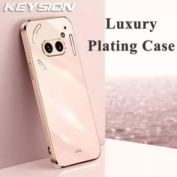 KEYSION Роскошный чехол с покрытием для телефона Nothing Phone 2A Мягкий силиконовый квадратный противоударный чехол для телефона Nothing Phone 2A for Nothing Phone 2A белый
