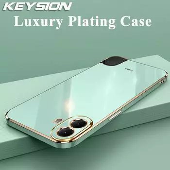 KEYSION Роскошный чехол с покрытием для телефона Nothing CMF 1 Мягкий силиконовый квадратный чехол TPU для телефона Nothing CMF 1 for CMF Phone 1 белый