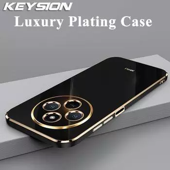 KEYSION Роскошный чехол с покрытием для Xiaomi POCO C75 Мягкий силиконовый чехол TPU с квадратной защитой от ударов для задней панели телефона Xiaomi POCO C75 for POCO C75 розовый